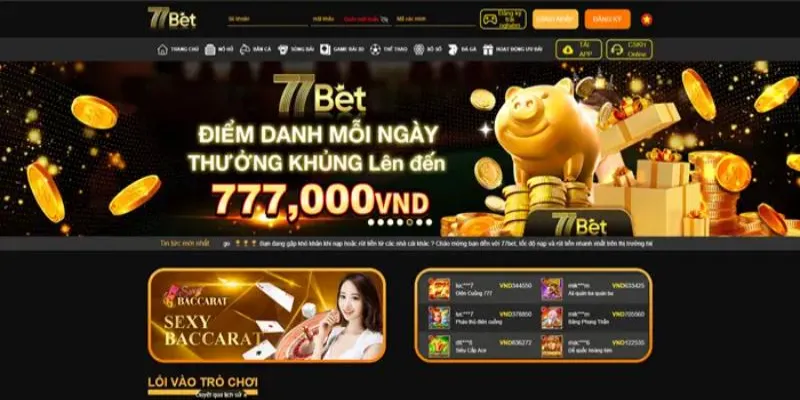 Giới thiệu 77bet với thiết kế giao diện hiện đại